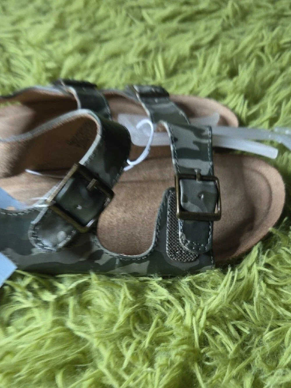 Cat & Jack Olive Camo Buckle Sandals‎ for Kids